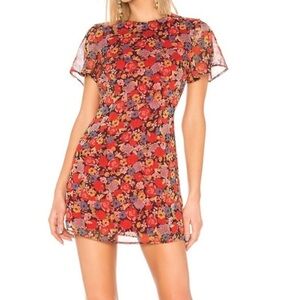 House of Harlow 1960 x Revolve red floral mini dress size XS